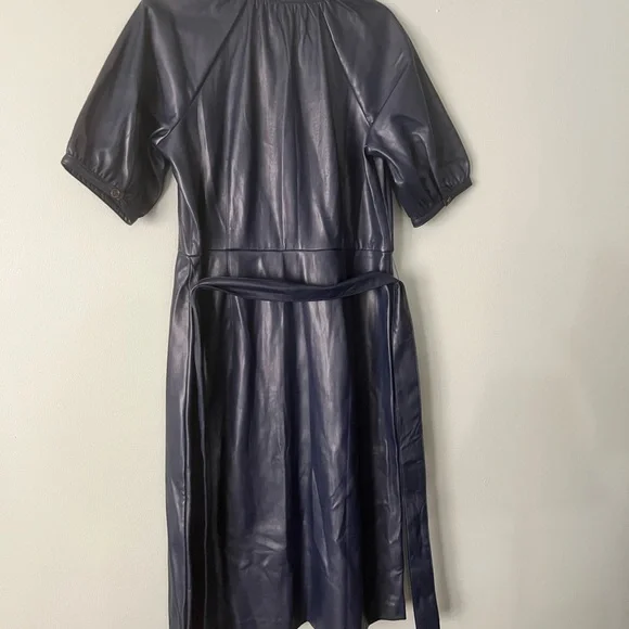 Ann Taylor Blue Faux Leather Dress - Picture 8 of 11
